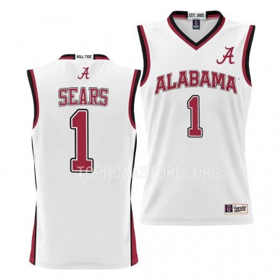 Youth Alabama Crimson Tide #1 Mark Sears White NCAA College Basketball Jersey 2403SQEK8